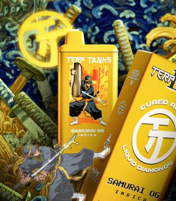 Terp Tanks Samurai OG 2g Indica 2 gram vape with pinene and myrcene terpenes